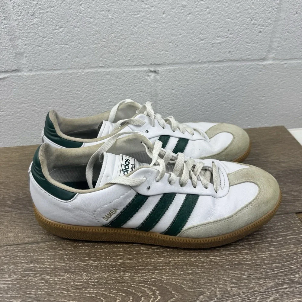 Adidas‎ Samba Golf Shoes Spikeless White Green Gum4 JH6151 Sz 10.5